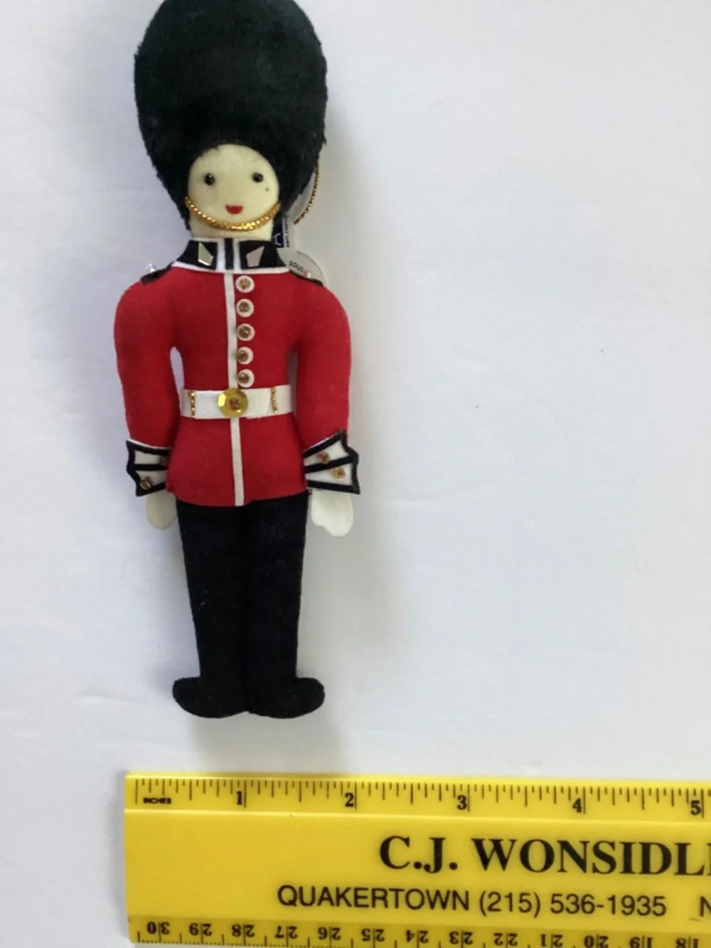 British Royal Guard Solider Plush Ornament Vtg St Nicholas